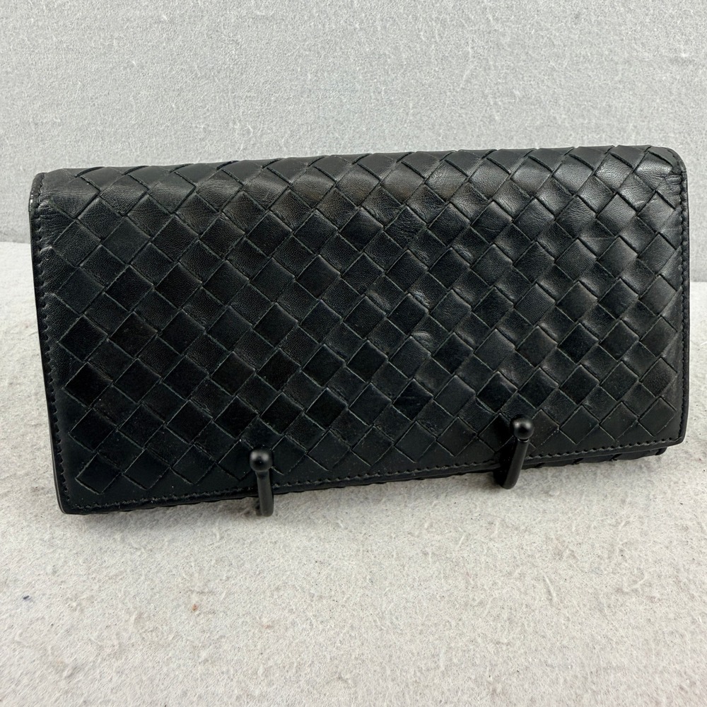 Bottega Veneta Intrecciato Black Leather Continental Long Wallet B02539132I